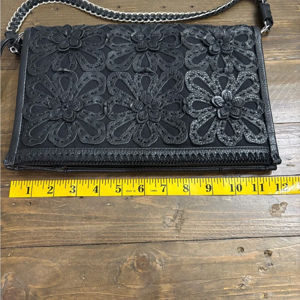 Brighton Elaine Floral Handbag Clutch with Braided Shoulder Strap